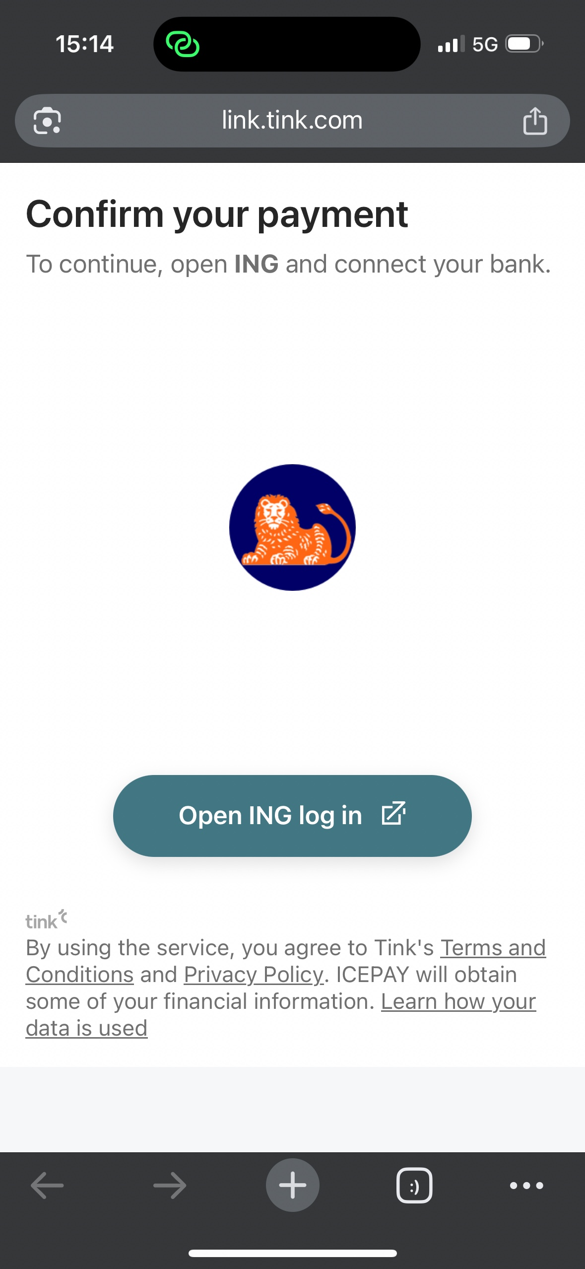 ING via Tink - stap 3